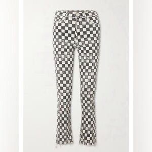 MOTHER  The Insider Ankle Fray Checked High-rise jeans. Size 26
